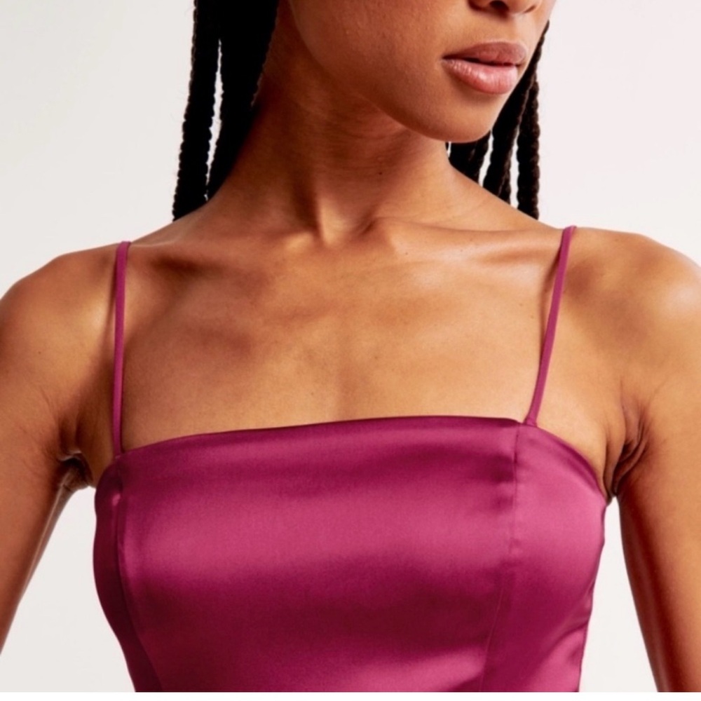 Abercrombie Strapless Satin Sculpt Maxi Dress - Picture 2 of 12
